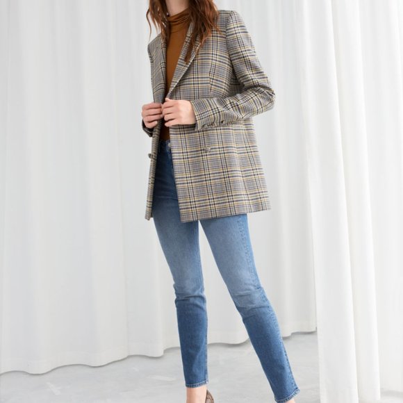 & Other Stories Jackets & Blazers - Oversized Structured Plaid Blazer